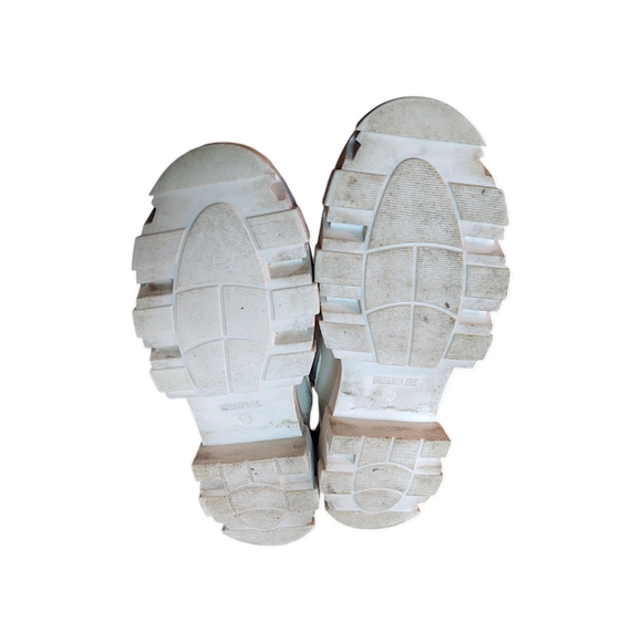 Dreampairs Cream Platform Chelsea Lugsole Combat Boots - Picture 4 of 4